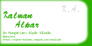 kalman alpar business card